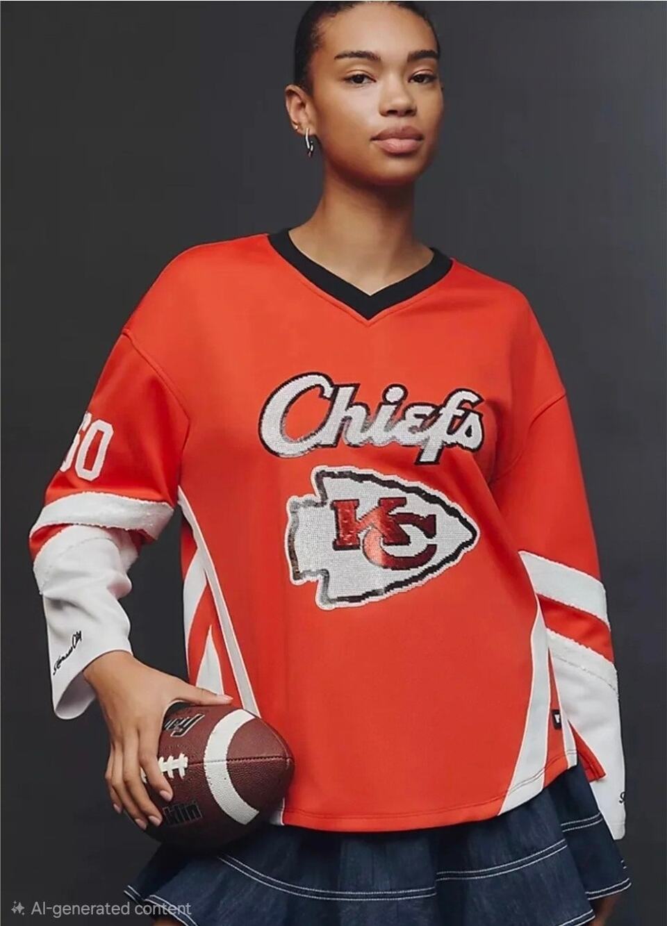NWT The Wild Collective x Anthropologie NFL KC Chiefs Jersey. Size S. Ret. $ 238